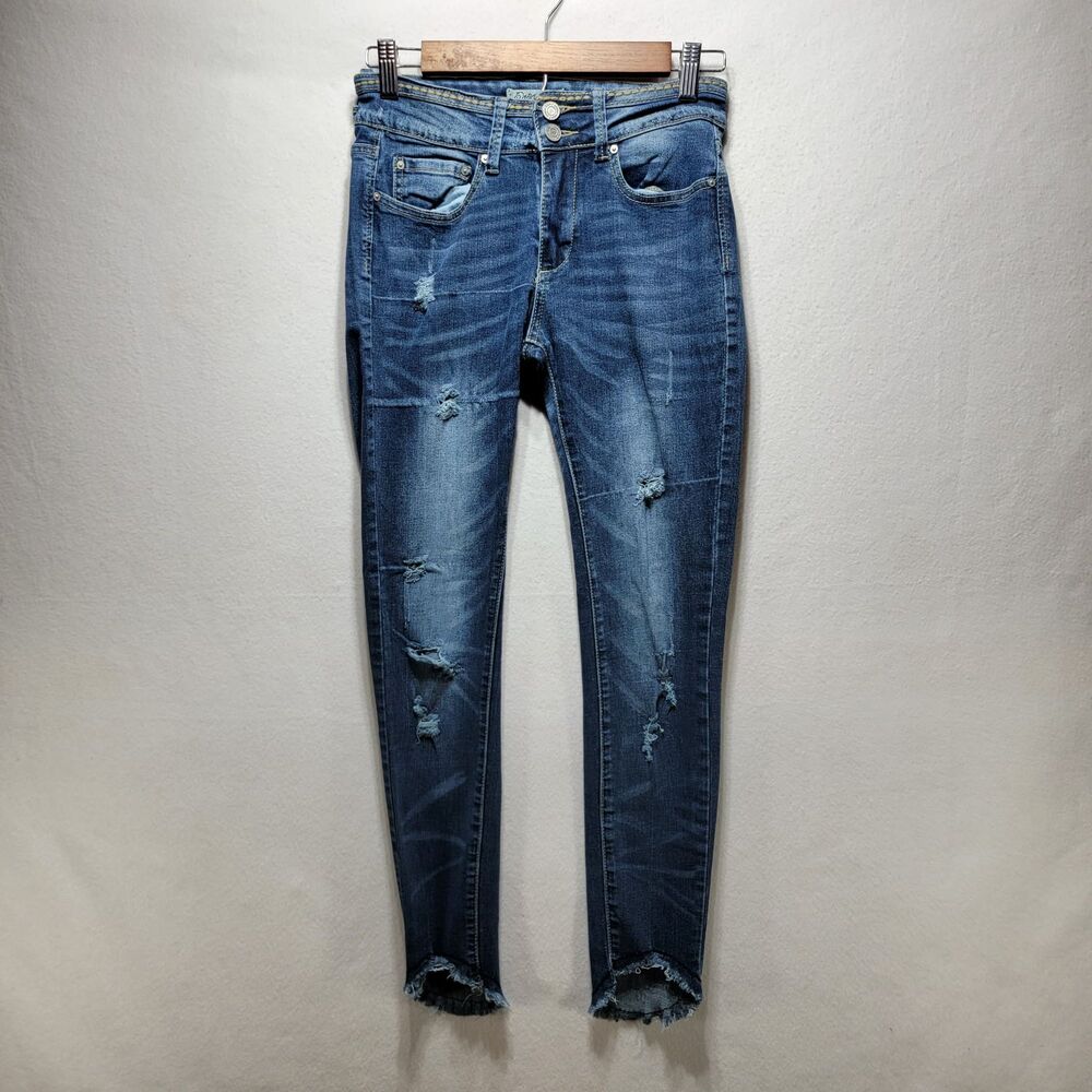 Indigo Rein Skinny Stretch Jeans Women's Size 5 / 6 W26 L27 Rise Blue Denim